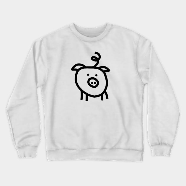 Pig Selfie In Black Crewneck Sweatshirt by ellenhenryart